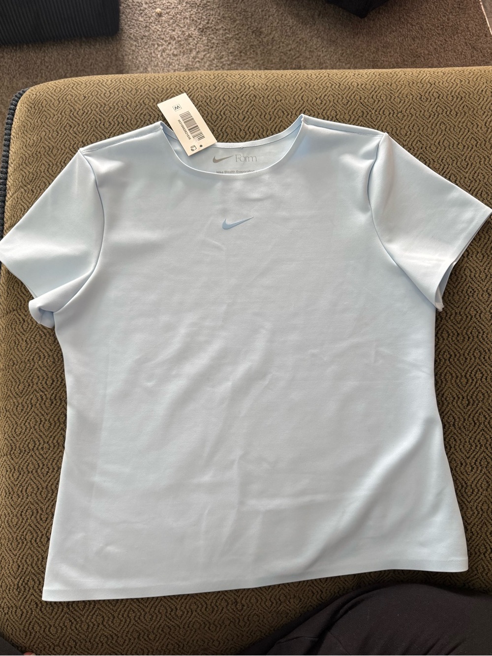 Nike Form Stealth Evaporation Blue Fitted Athletic Top Size M